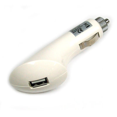 USB Autoadapter weiss f. gobandit GPS HD Action Kamera